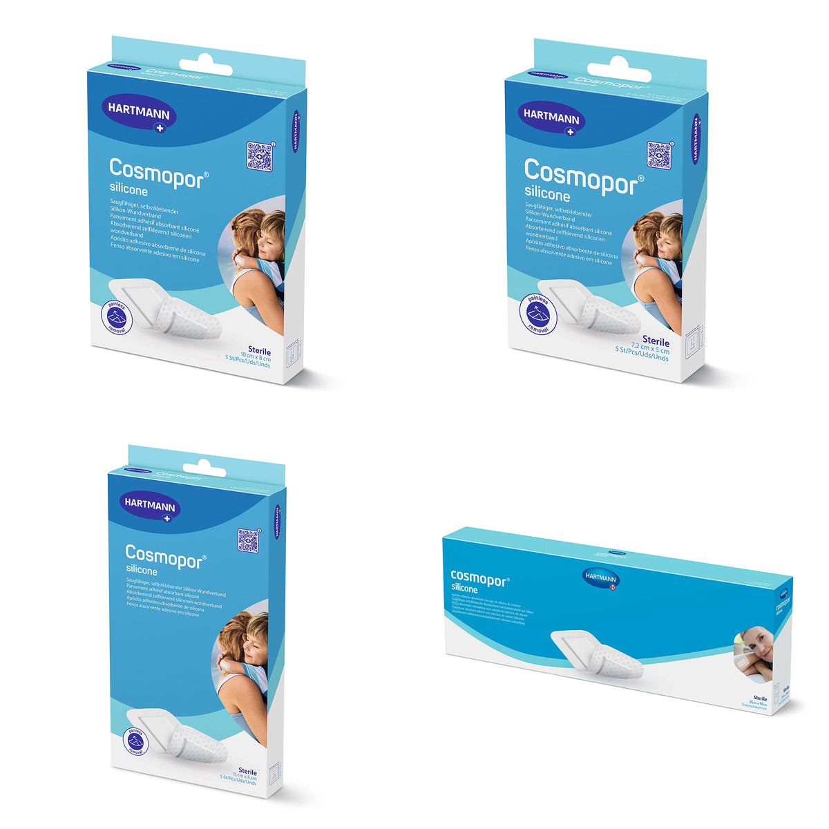 Hartmann Cosmopor® Silikon-Wundschnellverband, sterile Packung mit Euroanhänger