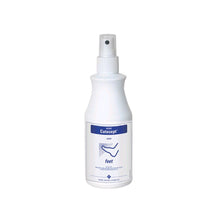 Parfümfreies Cutasept Fußspray, weißer Sprühflakon mit blauer Marken- und Produktkennzeichnung