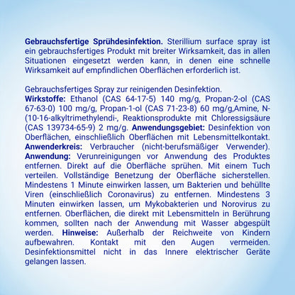 Gebrauchstext zur Flächendesinfektion: Anwendungshinweise und Kontaktzeiten