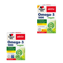 Omega-3 vegan Kapseln, Doppelherz aktiv: 2 Packungen mit 60 und 120 Kapseln