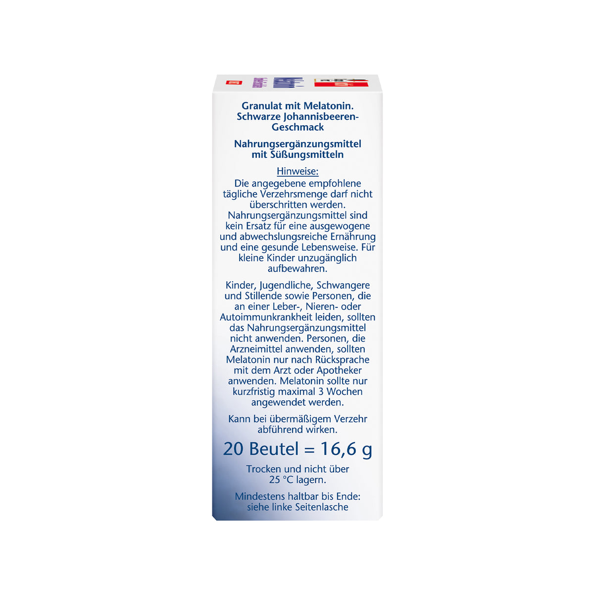 Melatonin Granulat mit schwarzen Johannisbeeren, 20 Beutel, 16,6 g