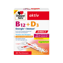 Doppelherz aktiv B12+ D3 Direktgranulat, Energie+ Immun2, 20 Portionen, vegetarisch