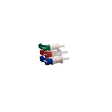 Dispomed Dispo Spike Plus Kanülen mit farbigen Adaptern (grün, rot, blau) und Dorn