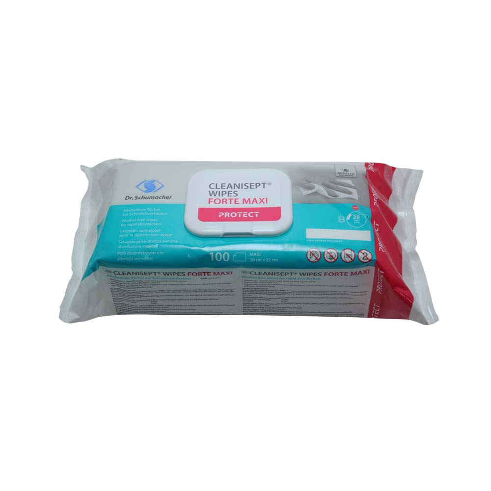 Desinfektionstücher Cleanisept Wipes forte Maxi PROTECT von Dr. Schumacher, 100 Stück