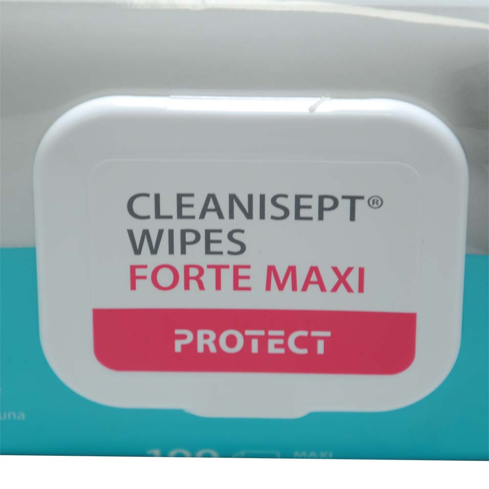 Cleanisept Wipes forte Maxi PROTECT Desinfektionstücher, Etikett-Detail