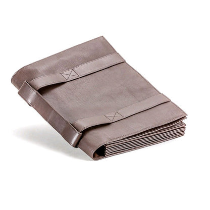 Dürasol Leder-Karteikarten-Tasche, braun-beige, gefaltet mit Haltebändern