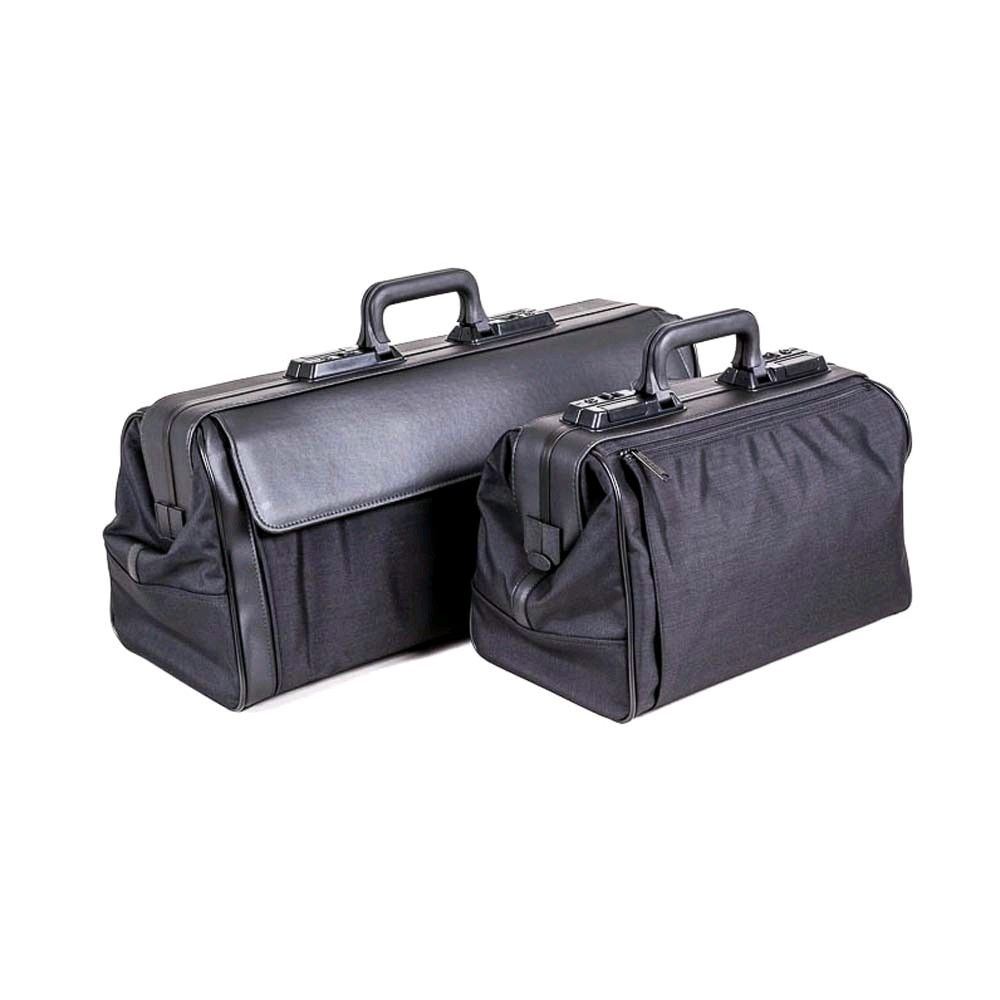 Dürasol Doktortasche aus Nylon, dunkelgrau, mit Metallgriff und Verschluss