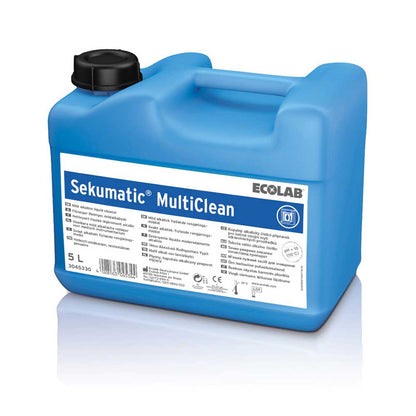 Sekumatic Multiclean Instrumentenreiniger von Ecolab, blauer Kanister mit schwarzem Deckel