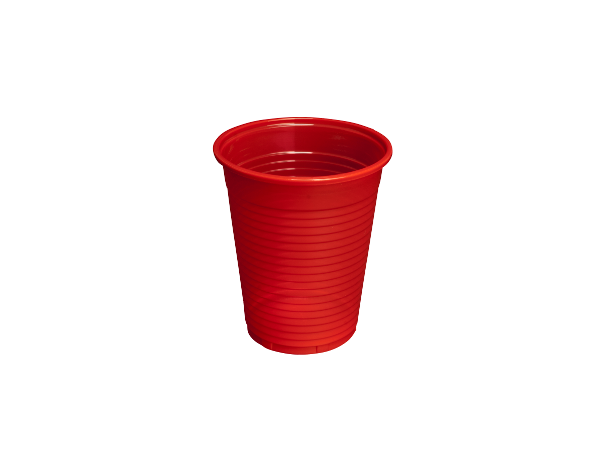 Euronda Monoart Einwegbecher, 180 ml, rot
