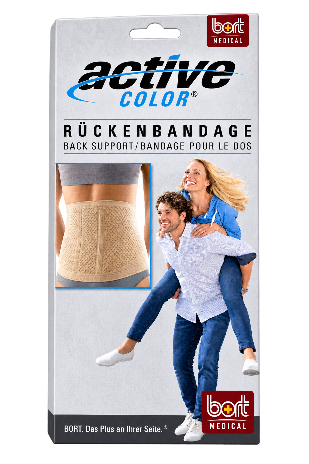 Bort ActiveColor Rückenbandage in hautfarben, elastische Stützbinde