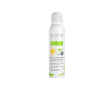 Sonnenschutzschaum im Flakon, weißer Behälter mit Aufdruck, LSF 50, 150 ml