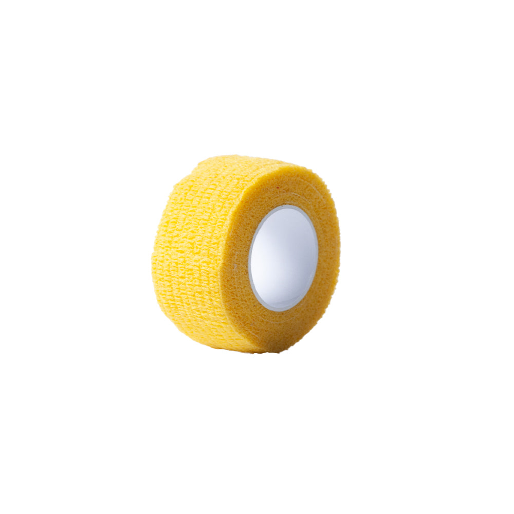 Kohäsives Fingertape, gelb, 2,5 cm x 4,5 m, aufgerollt