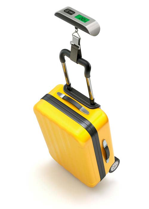 Un pèse-bagage permet de déterminer avec précision le poids des bagages de voyage